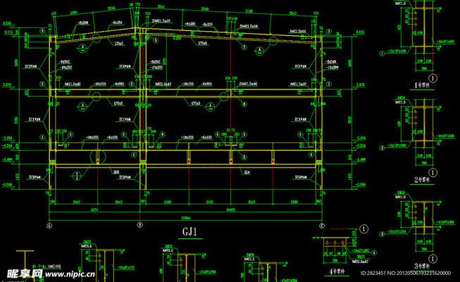 鋼結(jié)構(gòu)廠房構(gòu)件圖（cad繪制鋼結(jié)構(gòu)廠房構(gòu)件圖是確保鋼結(jié)構(gòu)廠房設(shè)計(jì)和施工質(zhì)量的關(guān)鍵文件） 結(jié)構(gòu)橋梁鋼結(jié)構(gòu)施工 第1張