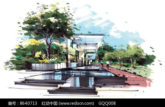 景觀廊架手繪圖（景觀廊架手繪圖在景觀設(shè)計中扮演著至關(guān)重要的工具） 裝飾工裝施工 第2張