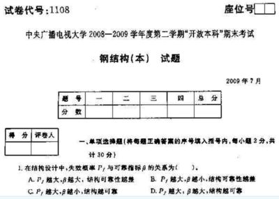 鋼結(jié)構(gòu)期末考試試題及答案11654（國家開放大學(xué)電大本科《鋼結(jié)構(gòu)》期末試題及答案及答案） 結(jié)構(gòu)框架設(shè)計(jì) 第3張
