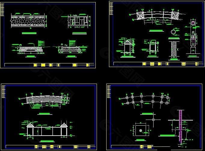 景觀廊架施工圖收費（景觀廊架施工圖收費標準） 建筑施工圖設計 第3張