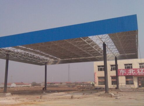 加油站罩棚平面圖 鋼結(jié)構(gòu)網(wǎng)架施工 第2張