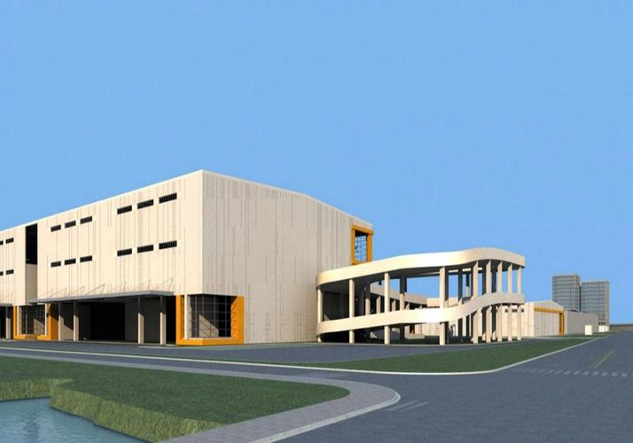 工業(yè)廠房外觀設(shè)計(jì)效果圖（工業(yè)廠房外觀設(shè)計(jì)效果圖展示企業(yè)文化和品牌形象） 鋼結(jié)構(gòu)玻璃棧道施工 第1張