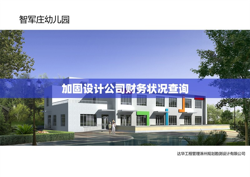 加固設(shè)計(jì)公司財(cái)務(wù)狀況查詢
