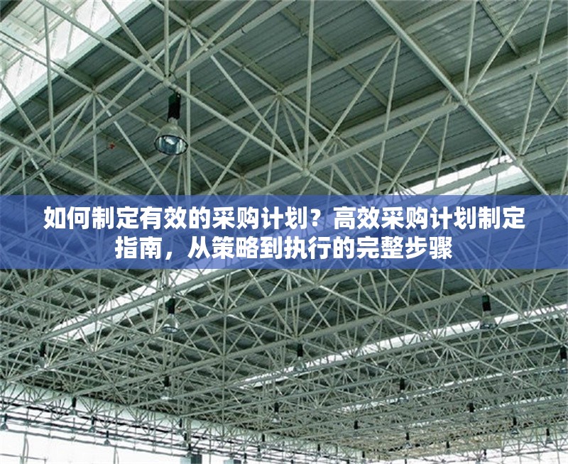 如何制定有效的采購計劃？高效采購計劃制定指南，從策略到執(zhí)行的完整步驟 行業(yè)新聞 第1張